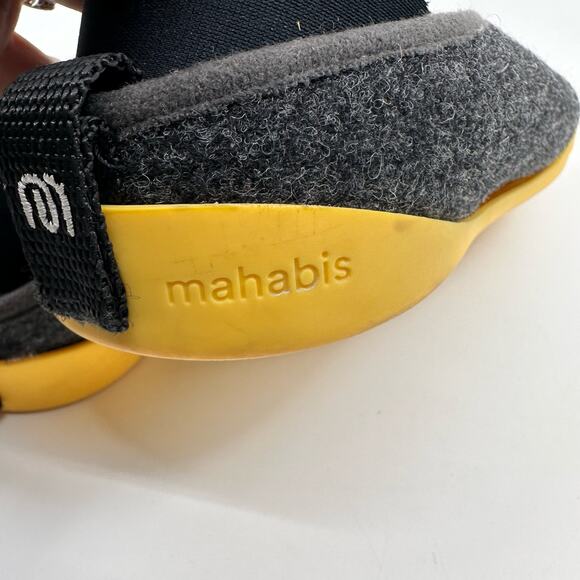 Mahabis Womens Classic Wool & Neoprene Slipper Shoes US 6.5 Yellow/Gray Comfort - Picture 6 of 15